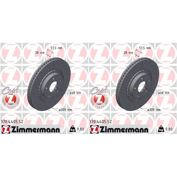 2X Zimmermann Sport Z Bremsscheiben 320Mm Gelocht Vorne Passend FüR Mazda 6 CX-5-image