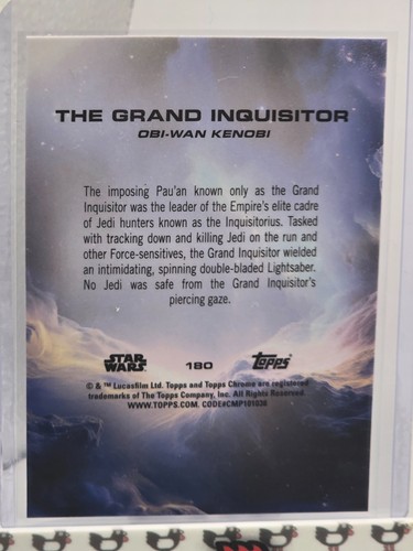 2025 Topps Chrome Star Wars Grand Inquistor #180 Prism Refractor SP Obi Wan - Imagen 2 de 2