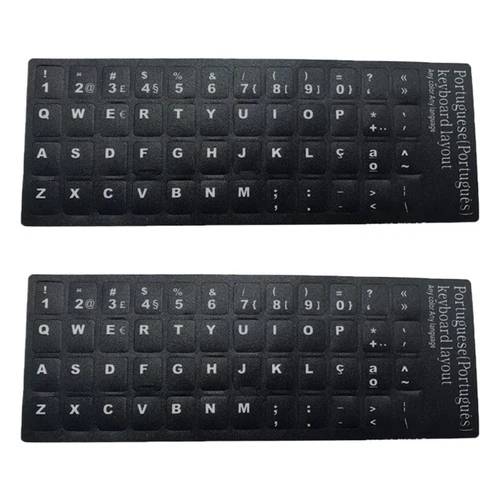 2Pcs Portuguese Keyboard Stickers Set Keyboard Skin Replacement Background Matte