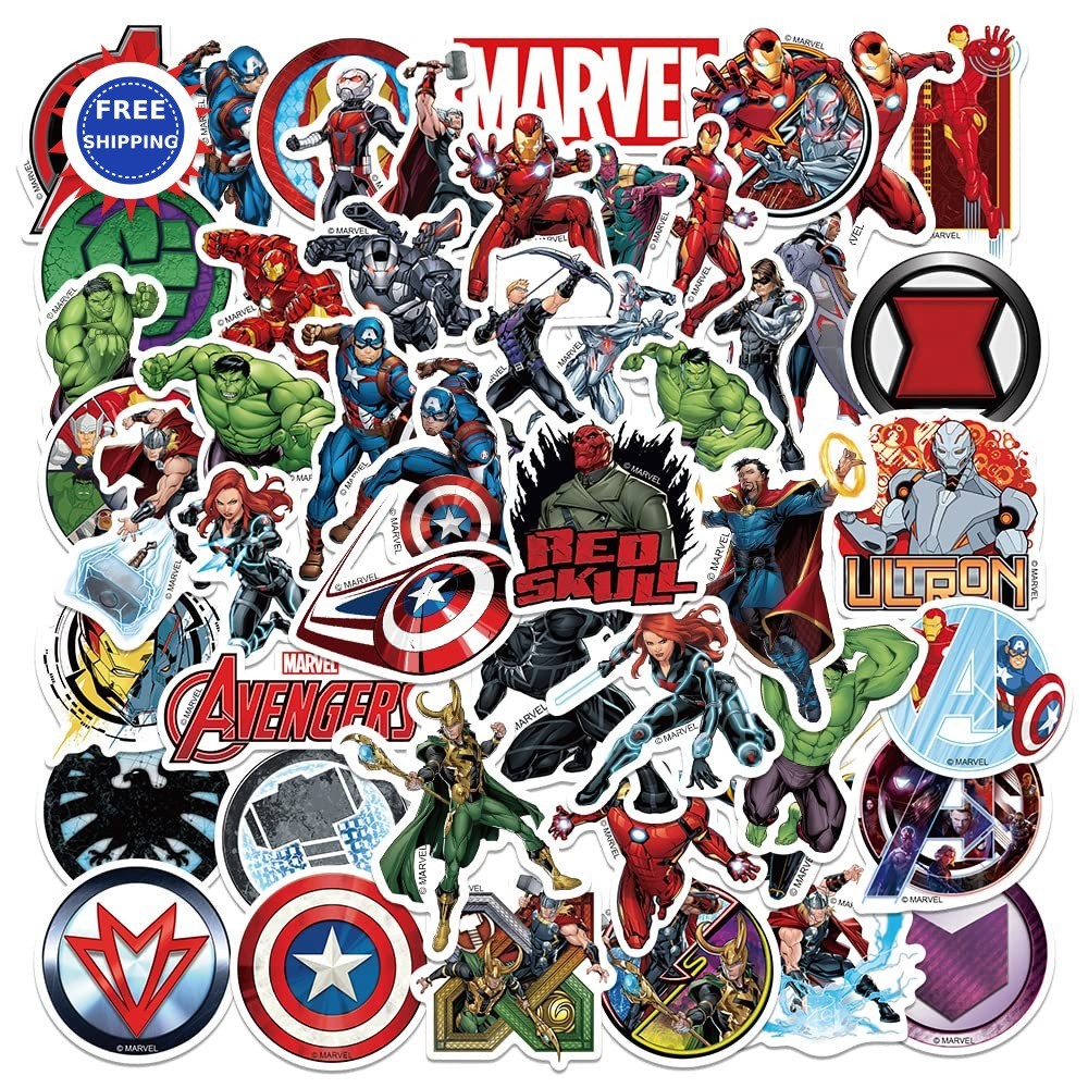 S 50pcs Waterproof Vinyl Decal For Laptop Skateboard Phone
