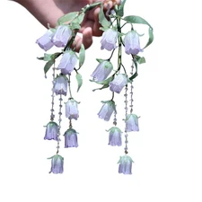 Chinese Women Campanula Flower Hair Stick U-Shape Hanfu Hair Accessory Hairpin