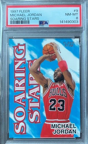 1997 Fleer Soaring Stars Michael Jordan #9 PSA 8 Insert Chicago Bulls Card