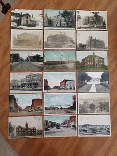 Vintage MISC IOWA POSTCARD LOT Street scene House School