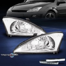 For 2000-2004 Ford Focus Replacement Chrome Headlight Headlampled Drl Kit Lhrh