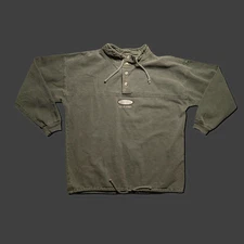 Paww California Henley Sweatshirt USA Made Size Large Olive Green Vintage