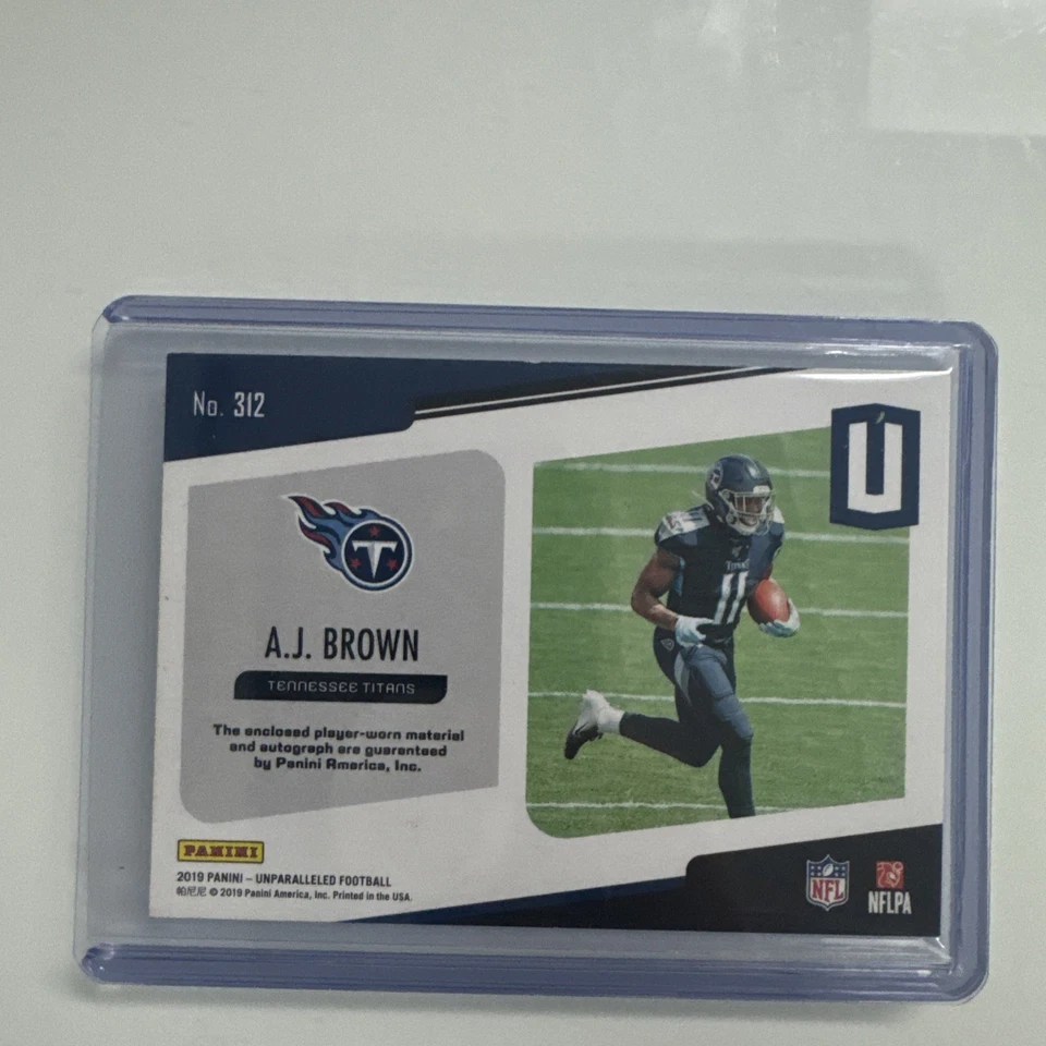 2019 Unparalleled AJ Brown Jersey Auto Autograph Titans - Image 2 of 2