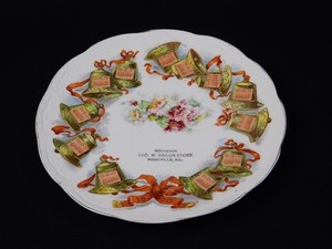 Antique 1910 Geo. W. Ragon Store Roseville IL Calendar Souvenir Plate 9"