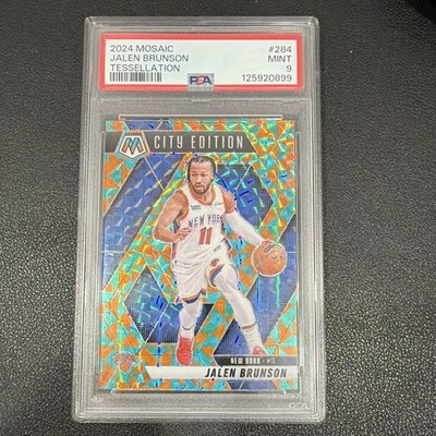 Mosaic 2024 Jalen Brunson City JERSEY MATCH  #284 Tessellation /15 PSA 9 Knicks