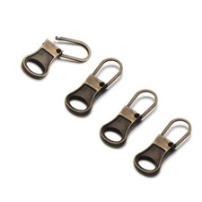 4 PCS Small Zipper Pull Replacement Detachable Tab For Clothing Bronze