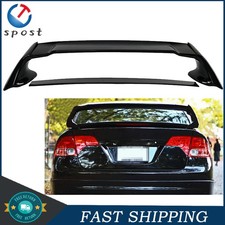 Set Trunk Spoiler Tail Wing Black For Honda Civic 2006-2011 Sedan 4dr Mu Style