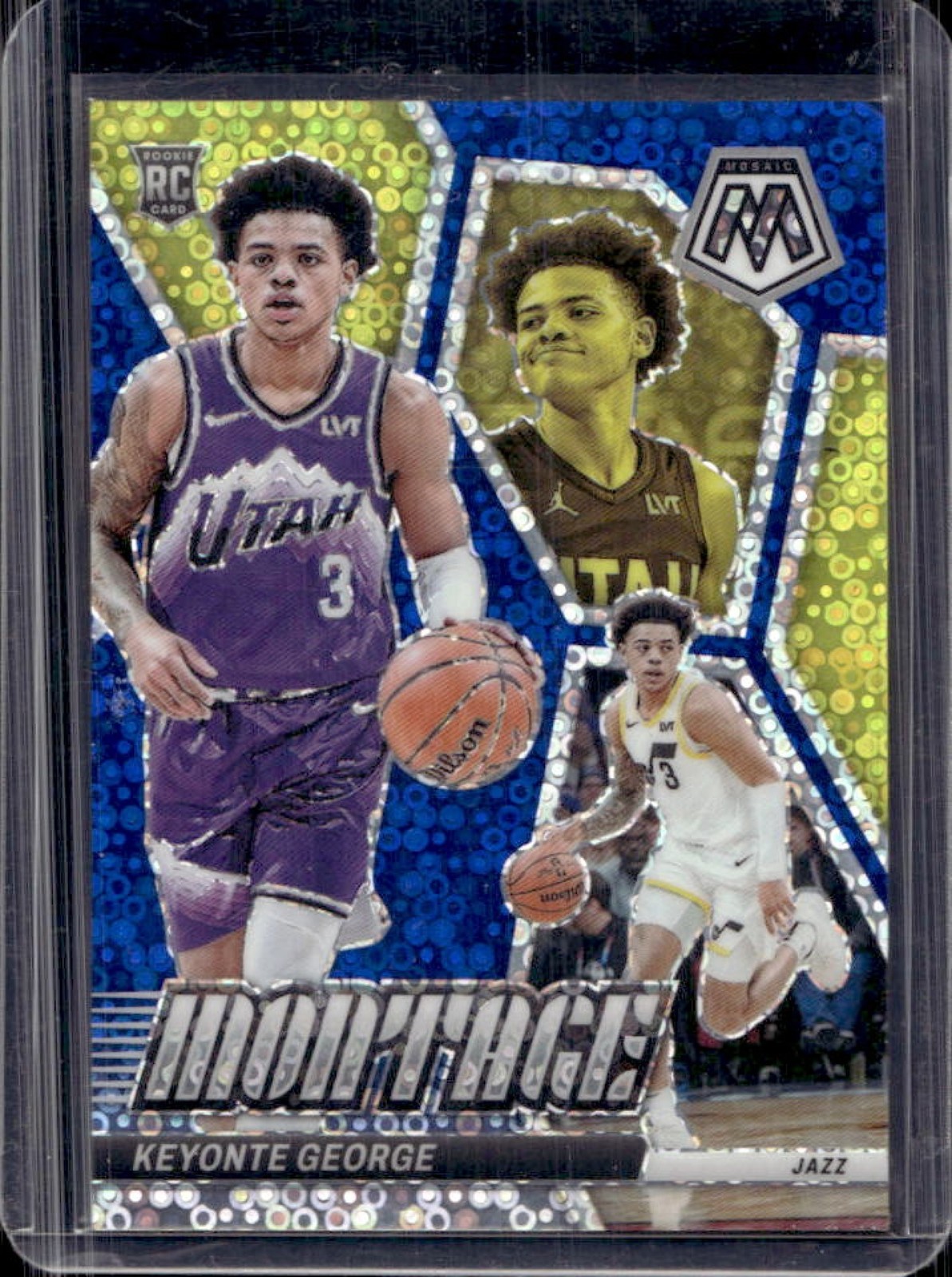 2023-24 Mosaic Keyonte George Montage RC Fast Break Blue #/85 Jazz