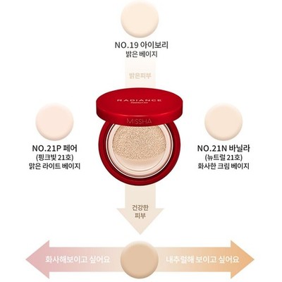 Missha Radiance Perfect Fit Cusion LSF50+ PA+++ 15g Made in Korea