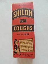 Vintage Ramon's Shiloh for Coughs Patent Medicine Box S C Wells & Co Le Roy NY