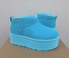 UGG SUMMER SKY SUEDE CLASSIC ULTRA MINI 2" PLATFORM ANKLE BOOTS, US 9/ 40 NEW