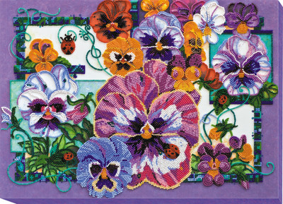 Bead Embroidery Kit ''Heart s-ease'' Stitching Handmade Beadwork