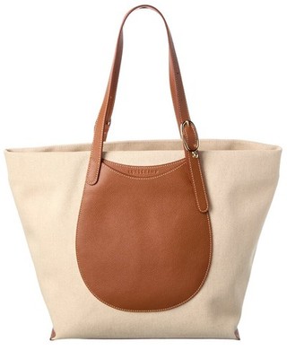 Longchamp Epure Canvas & Leather Tote Women's Brown