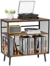 Record Player Stand with Vinyl Storage, 3-tier Turntable Stand Holds Up to 22...