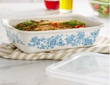 Pioneer Woman ~ AGATHA ~ Rectangular Stoneware ~ 2.17 Qt. Baker with Clear Cover