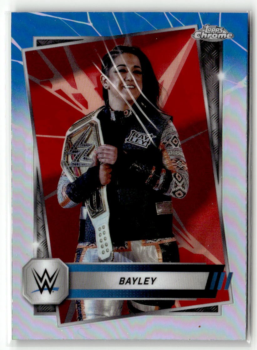 2025 Topps Chrome WWE #137 Bayley Red & Blue Refractor