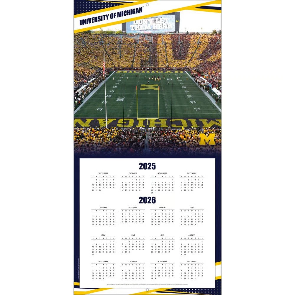 Michigan Wolverines 2026 Wall Calendar