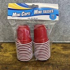 20 ct Mini Red Plastic Disposable Cups 2 oz. - Brand New
