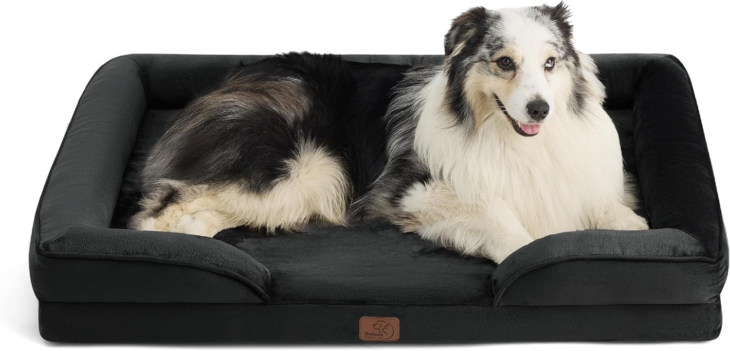 Bedsure Extra Large Dog Sofa Bed - Washable Orthopedic Dog Beds and Couch with