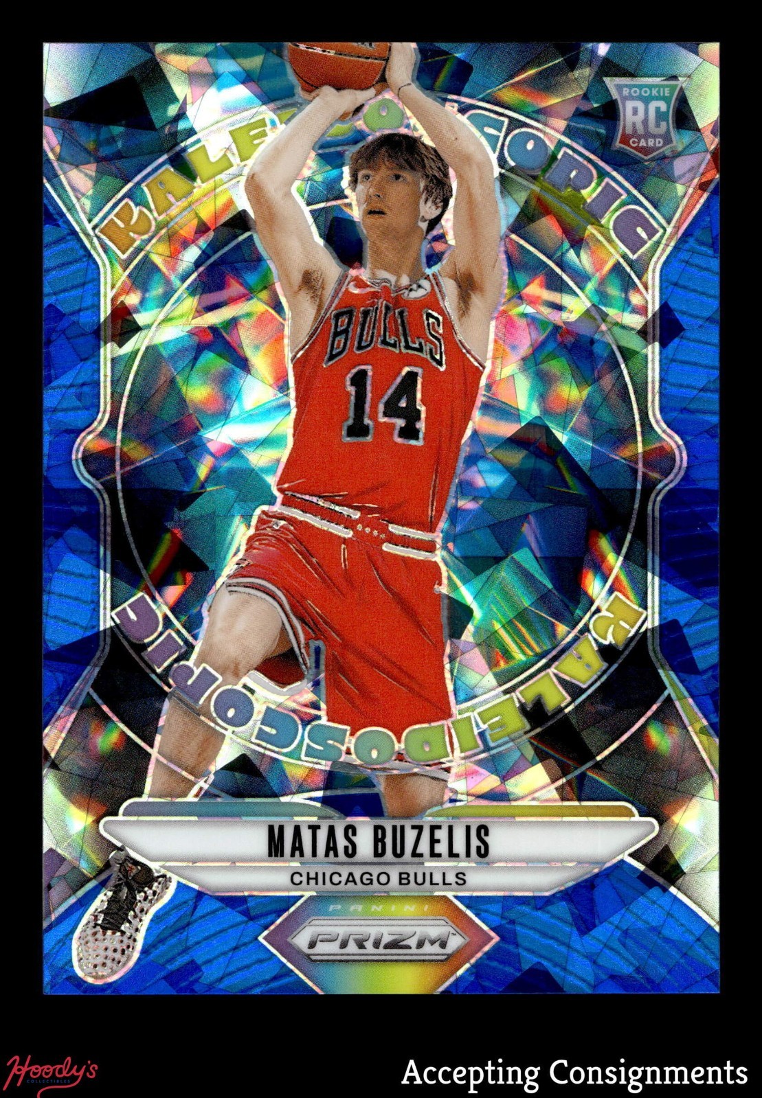 2024-25 Panini Prizm Kaleidoscopic Blue Ice #27 Matas Buzelis 78/125 ROOKIE RC