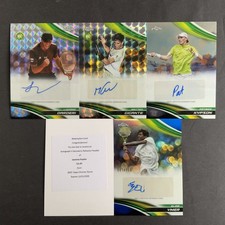 5 Lot Autograph RC 2025 Topps Chrome Tennis Darderi Gigante Kypson Ymer Paolini