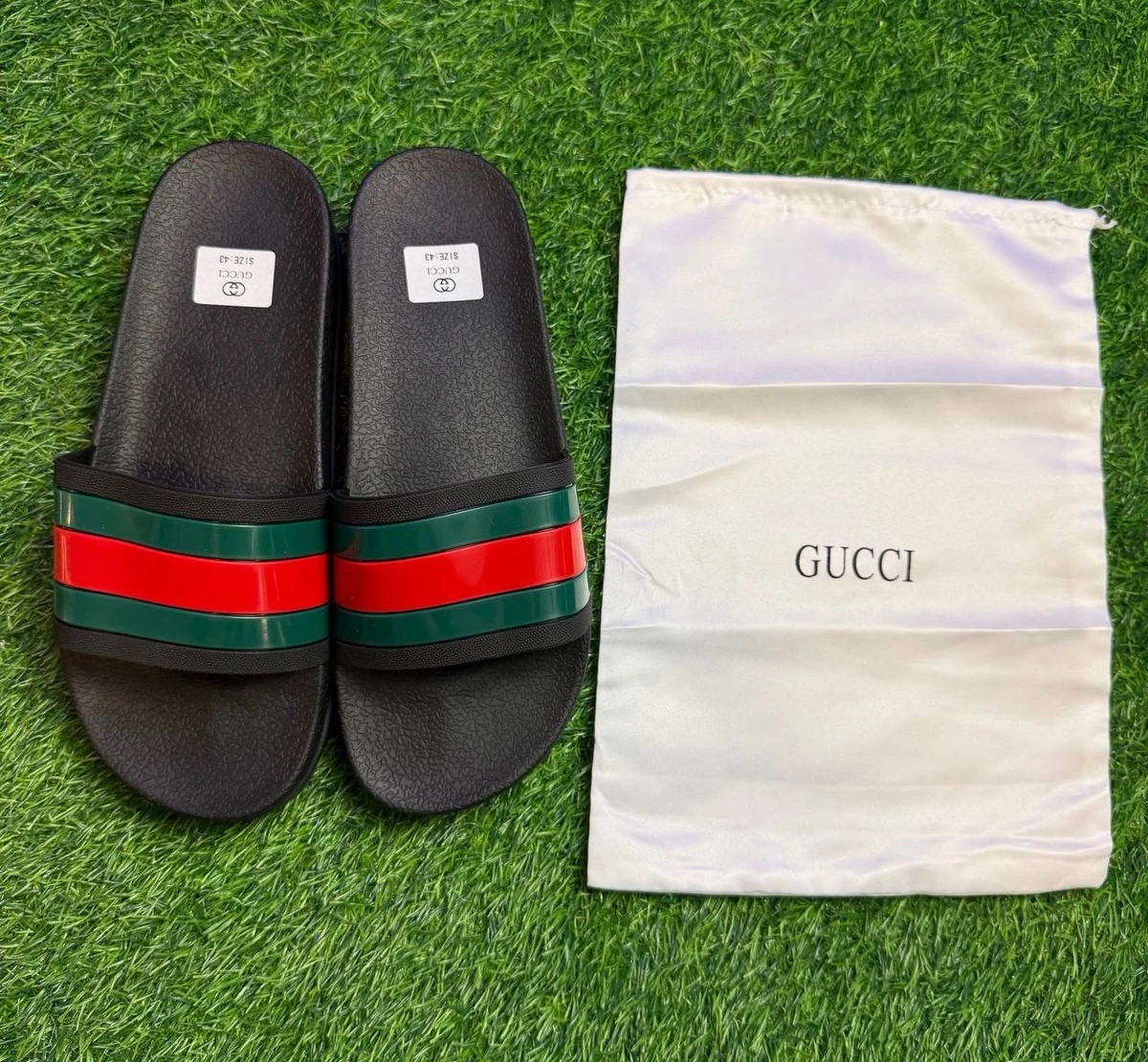 Gucci Leather Upper Green Sandals for Men for sale | eBay