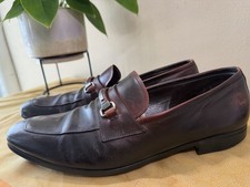 VTG Prada Men’s Brown Leather Horsebit Loafers Size 10 Made in Italy Dress Shoes