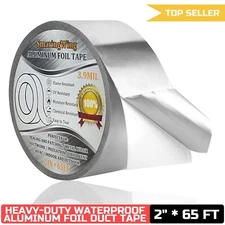 Waterproof Aluminum Foil Tape 2"x65ft Silver Seal Insulation Adhesive Ductwork