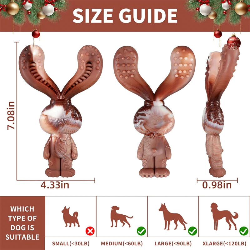 Indestructible Dog Chew Toy Beef Flavour Teeth Cleaning for Medium & Large Dogs - Image 4 of 4