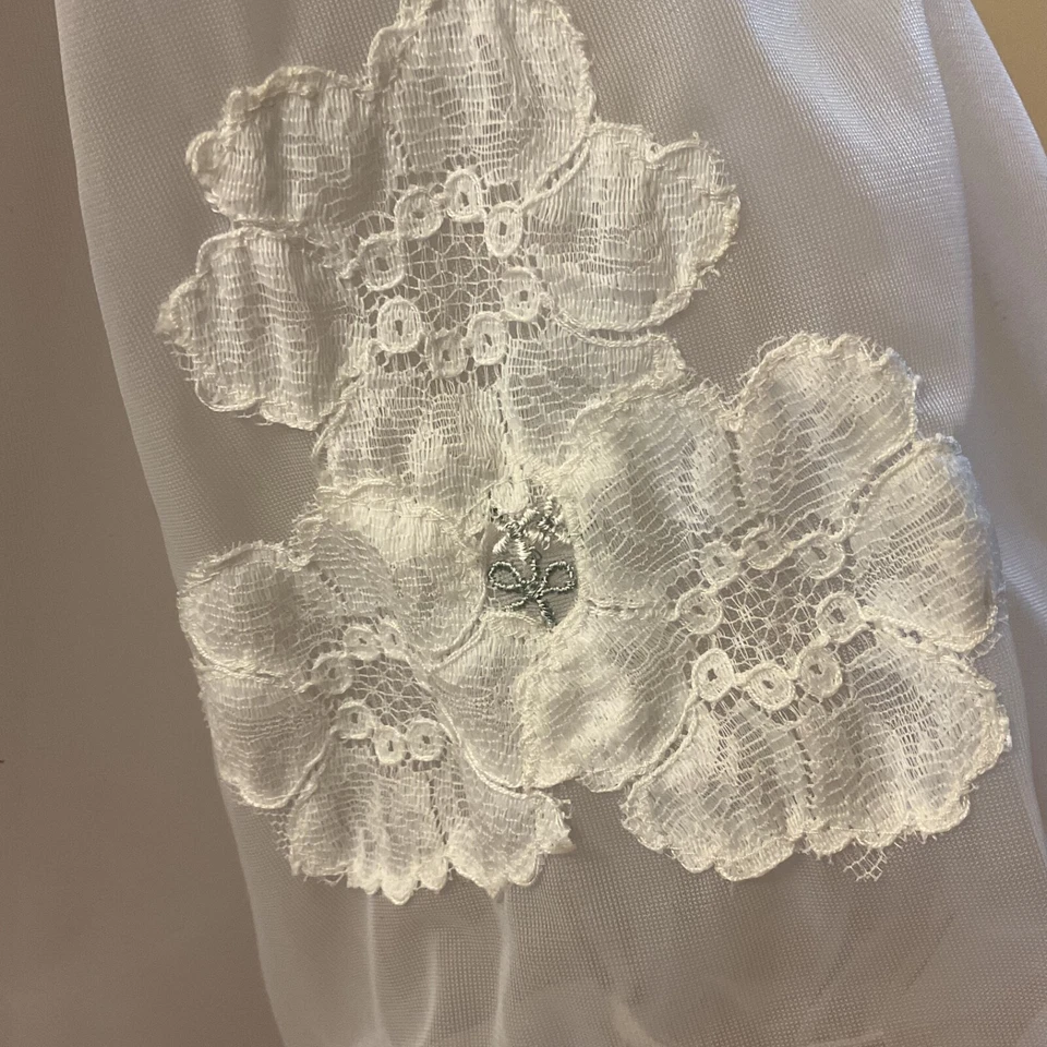 Bata Peignoir Transparente Encaje Shadowline De Colección S Mangas Abullonadas Boda Novia Maternidad Foto 3 de 4