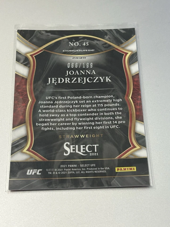 2021 Select UFC Prizms Red Disco #45 Joanna Jedrzejczyk #/199 (A) - Image 2 of 2
