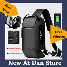 Waterproof USB Anti-theft Bag Men Oxford Crossbody Shoulder Bag Short Travel
