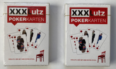 Ein Paket mit Pokerkarten, gestaltet von Fa.  XXX Lutz (OVP)