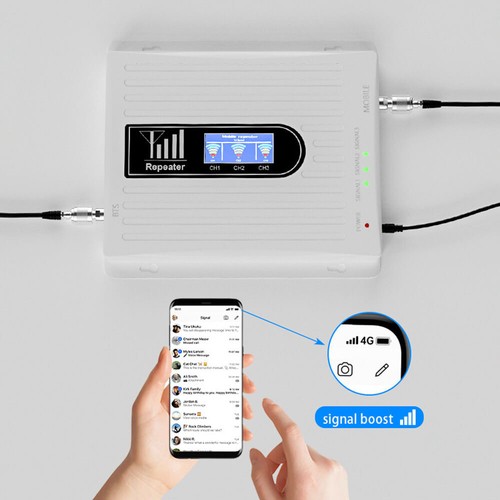 Zestaw wzmacniacza sygnału telefonu komórkowego trójzakresowy 2G / 3G / 4G LTE Booster Repeater Inteligentny - Zdjęcie 4 z 17