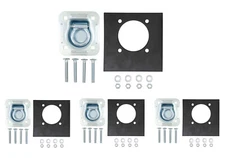 Recessed Plate D-Ring 4-pk, 6000 lbs Capacity, Tie-Down for Flatbed, Enclosed...