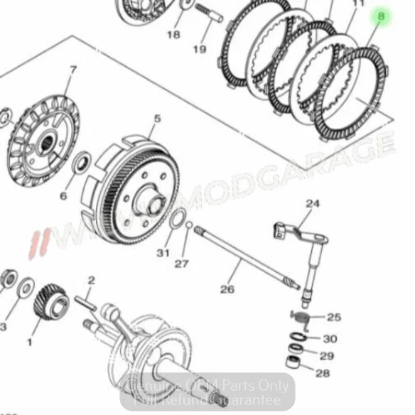 Genuine Part Yamaha YZF R125/MT 125 2019-2024 Clutch Friction