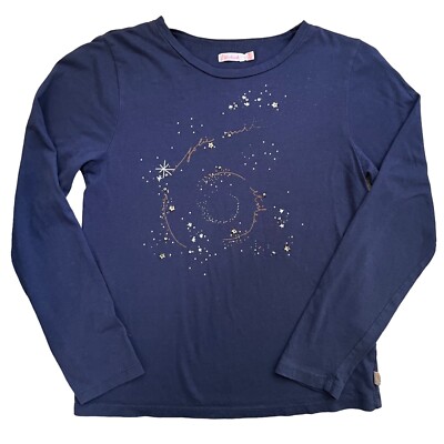 Billieblush 138 US 10 Tee Shirt Stars Beaded Night Sky Blue Top Constellation