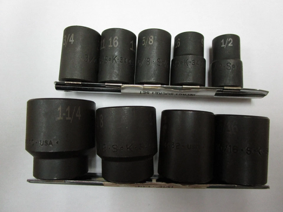 9-Pc SK IS1209,  1/2" drive, 12 Point, SAE Impact Socket Set- USA! (1/2-1-1/4") - Image 2 of 4