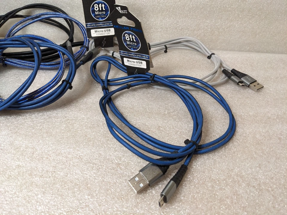 🔥NEW🔥 Voltz Kev-lar Fiber 8ft USB Cable - Apple iPhone/iPad or Micro-USB (A2) - Image 4 of 4