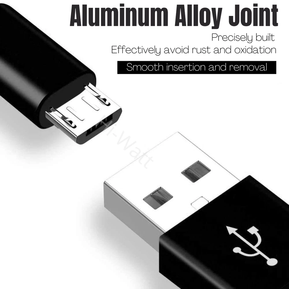 Paquete de 3 cables micro USB trenzados de 3 pies + 6 pies + 10 pies cable de datos de carga rápida para Android LG Foto 3 de 4