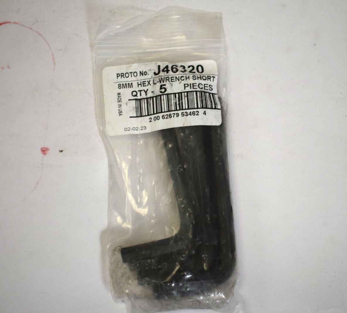 Proto J46320 8mm Hex Key L Wrench Short 5 Pack Black | eBay