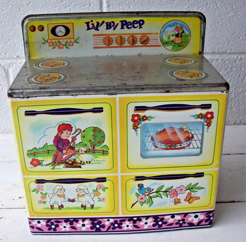 VTG Little "Lil Bo Peep" Wolverine Tin Litho Metal Play Kitchen Stove~Model 502