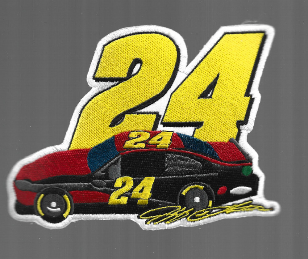 New 4 3/4 x 6 5/8" Jeff Gordon W/Car Nascar Iron on Patch Free Ship