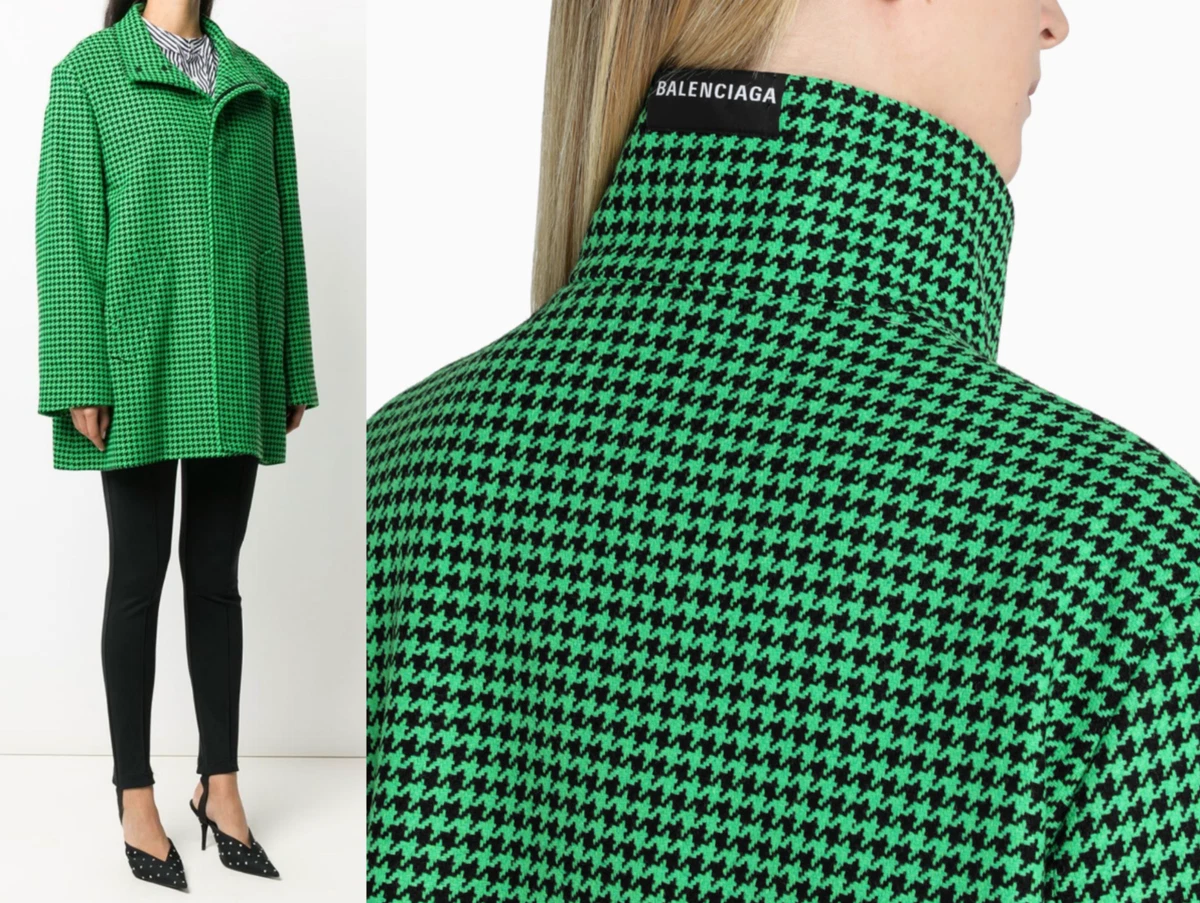 Green houndstooth best sale coat