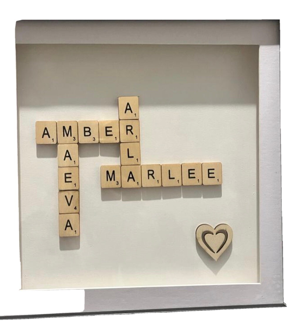 Personalised Scrabble Word Art Picture Frame -Choose Own 20