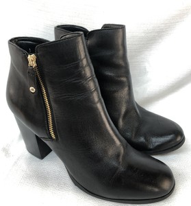 ALDO Black Leather Round Toe Side Zip 