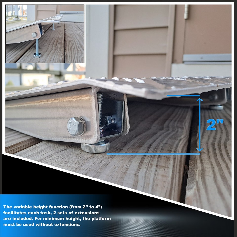 WORHAN® Rigid Threshold Ramp for Wheelchair Loading Platform Anodized ...